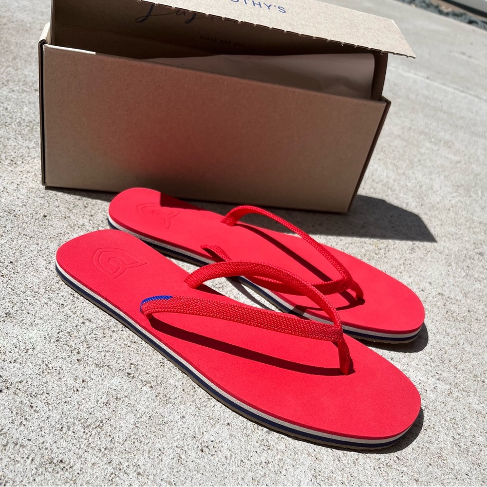 Rothy’s Bright Red Flip Flops